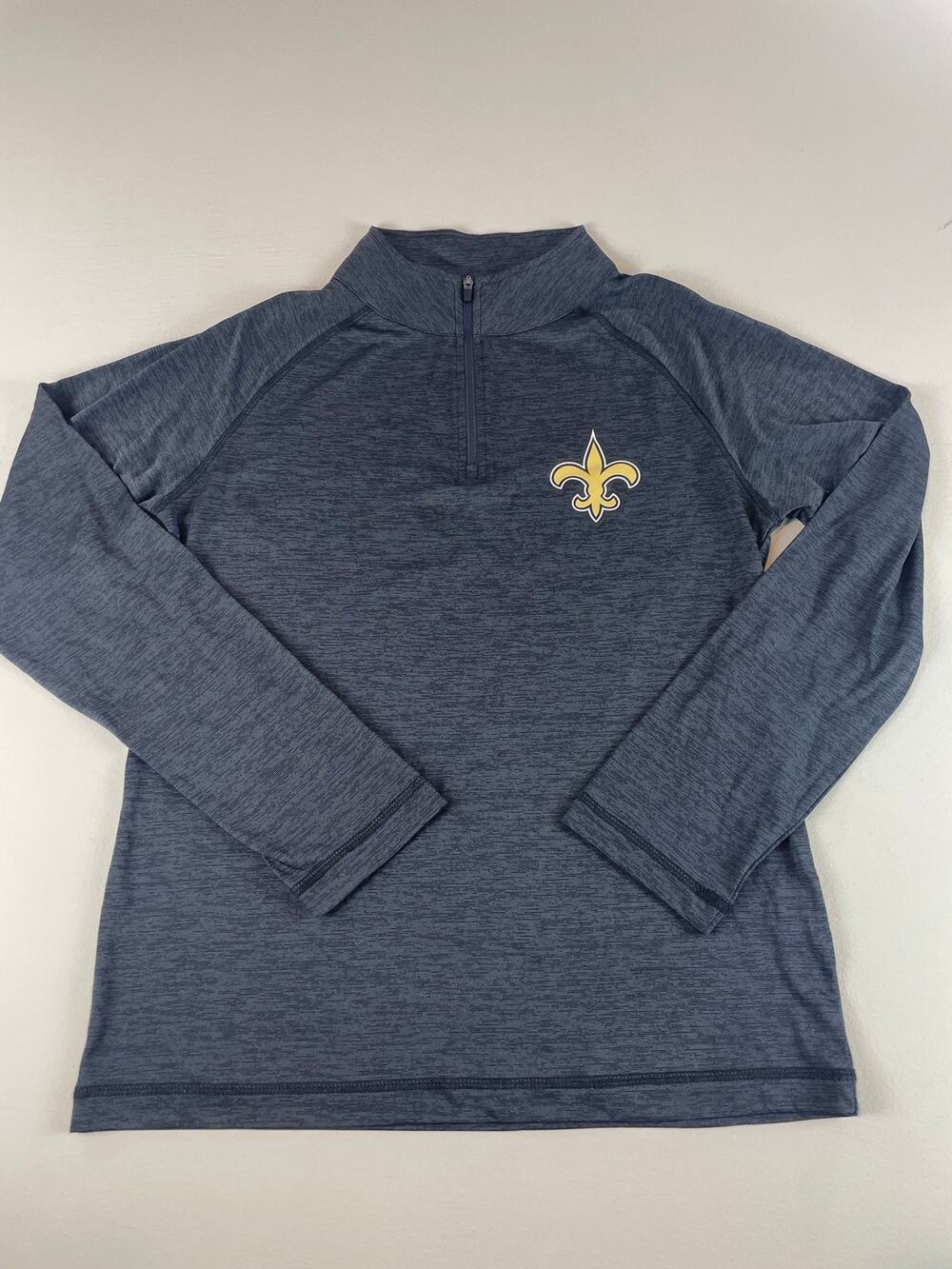 Fanatics Youth Large Saints Charcoal Gray Quarter‑Zip